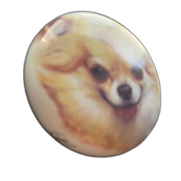 Vintage Chihuahua Long Hair Dog Fine Porcelain Paperweight ~Signed ~Gift - Picture 4 of 8